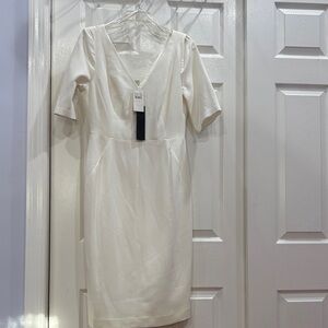 Black Halo Cream Midi Dress